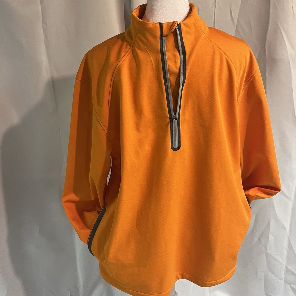 Slazenger Brookhaven Men M 1/4 Zip Orange Golf Long Sleeve Pullover Activewear